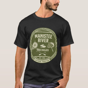 Camiseta Río Manistee Michigan Est. 1855 Tradición al Aire