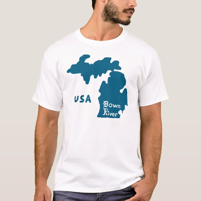 Camiseta Río Michigan Azul (Anverso)