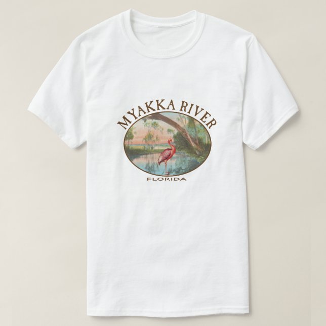 Camiseta Río Myakka en Florida con la cucharada de Roseate (Diseño del anverso)