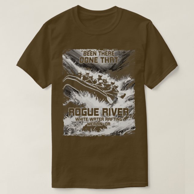 Camiseta Río Rogue Agua Blanca Rafting Rapids Oregon Raft (Diseño del anverso)