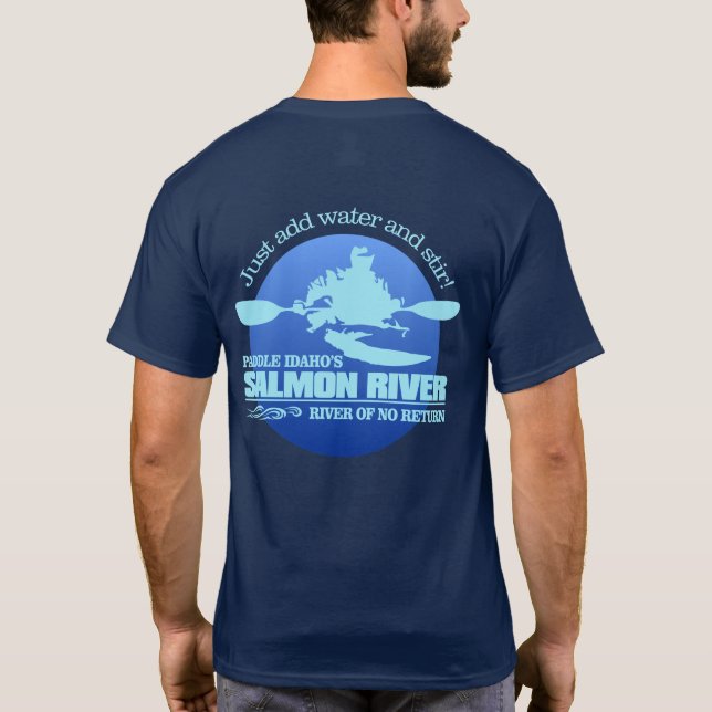 Camiseta Río Salmón (Azul) (Reverso)
