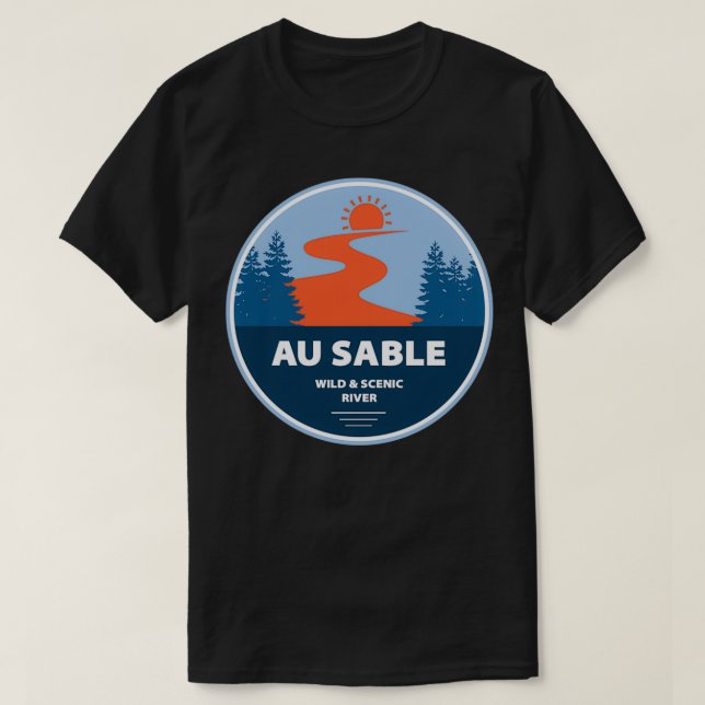Camiseta Río Salvaje Y Escenario De Au Sable (Diseño del anverso)