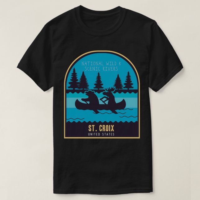 Camiseta Río St. Croix Río nacional Estados Unidos (Diseño del anverso)