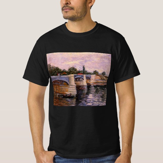 Camiseta Río Van Gogh Seine con Pont del Grande Jette (Anverso)