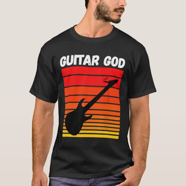 Camiseta Rip Eddie Tribute Retro Guitar God Guitar With Cig (Anverso)