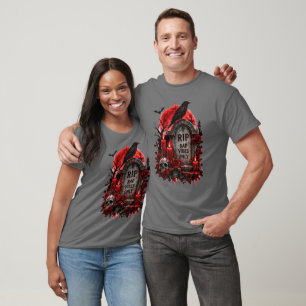 Camiseta RIP Solo Malas Vibraciones Diseño Gótico de Hallow