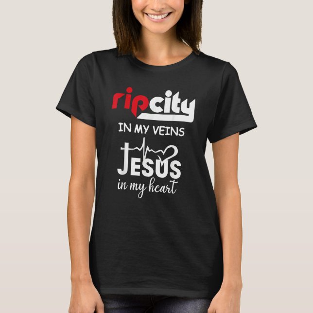 Camiseta Ripcity In My Veins Jesus In My Heart (Anverso)