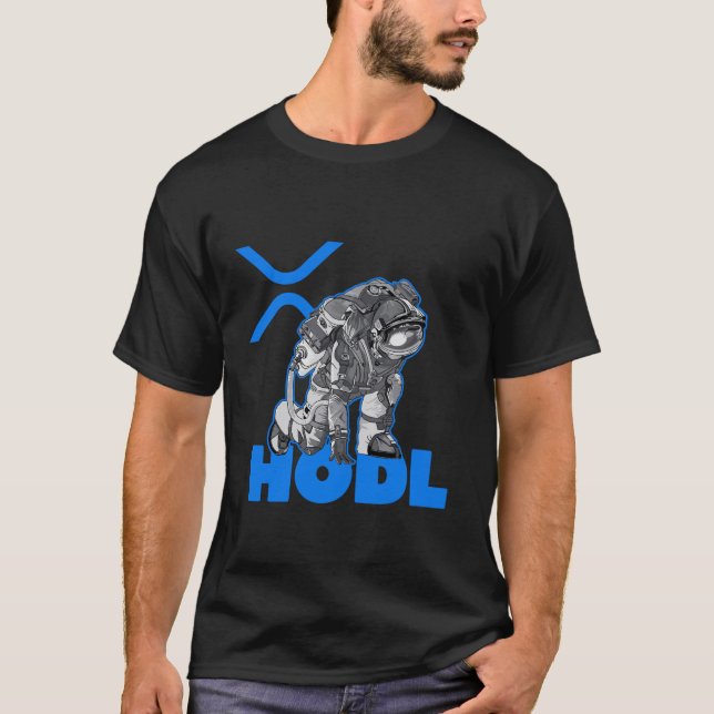 Camiseta Ripple XRP Criptocurrency -Crypto Astronaut-HODL (Anverso)