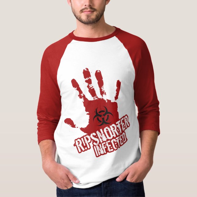 Camiseta Ripsnorter infectó el 3/4 raglán básico de la (Anverso)