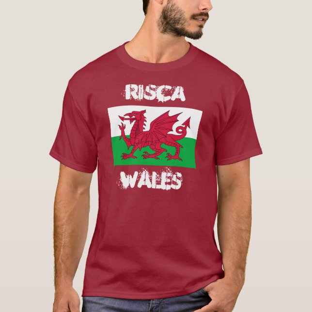 Camiseta Risca, Gales con bandera galesa (Anverso)