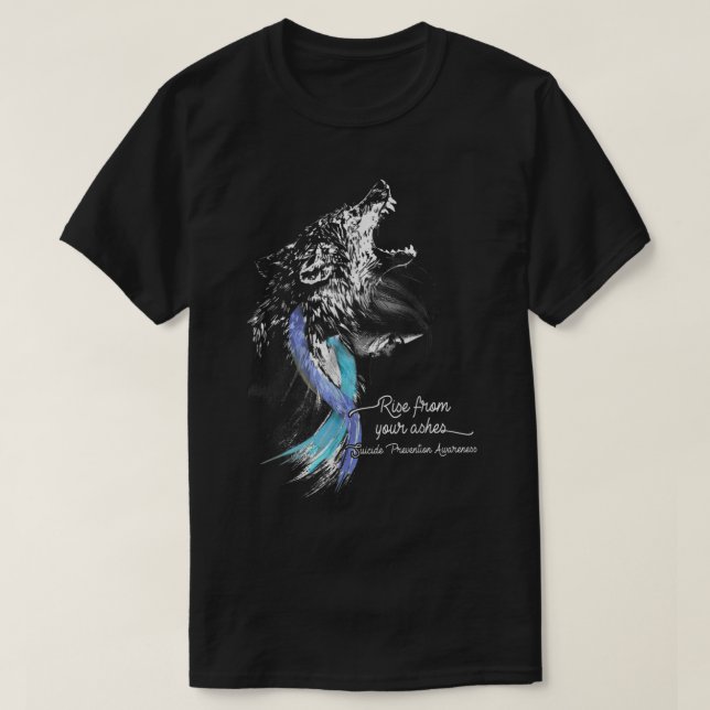Camiseta Rise From Your Ashes Wolf Suicide Prevention  (Diseño del anverso)