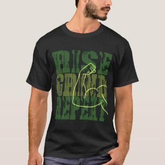 Camiseta Rise Grind Repeat Flexing Arm Motivation
