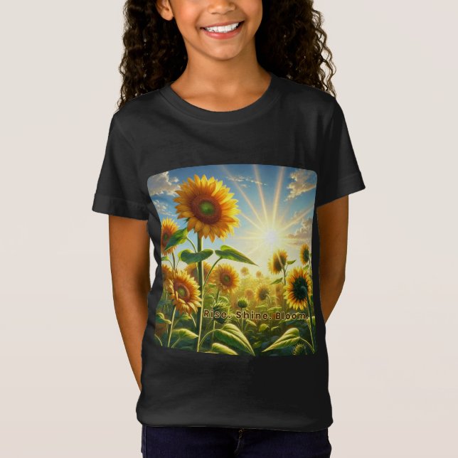 Camiseta Rise Shine Bloom - Sunflower Inspirador (Anverso)