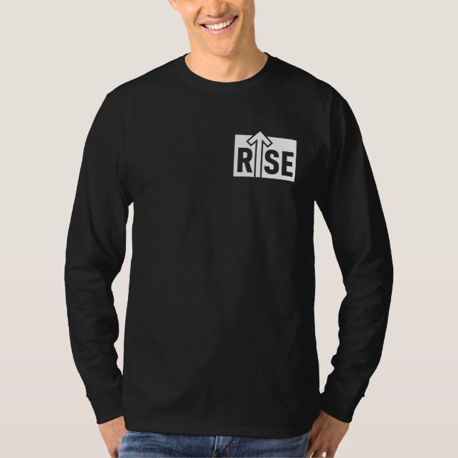 Camiseta Rise Typographic Uplifting Clean Black Shirt (Anverso)