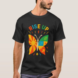 Camiseta Rise Up Motivational Butterfly Design