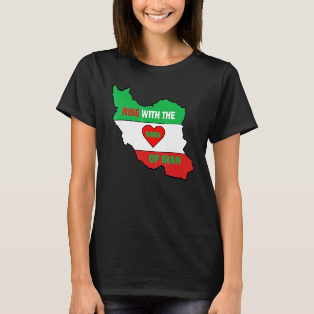 Camiseta Rise with the women of Iran Freedom flag girls (Anverso)