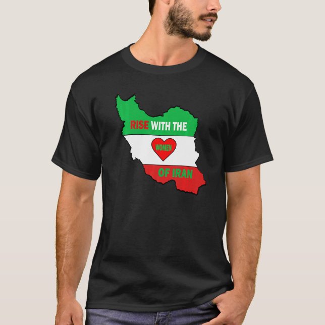 Camiseta Rise with the women of Iran Freedom flag girls (Anverso)