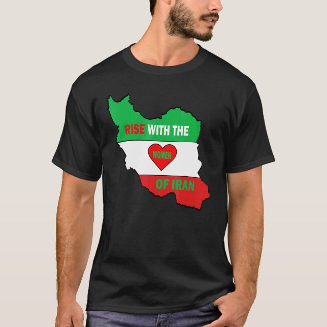 Camiseta Rise with the women of Iran Freedom flag girls (Anverso)