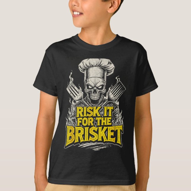 Camiseta Risk It For The Brisket Funny Bbq Lovers Grill Smo (Anverso)