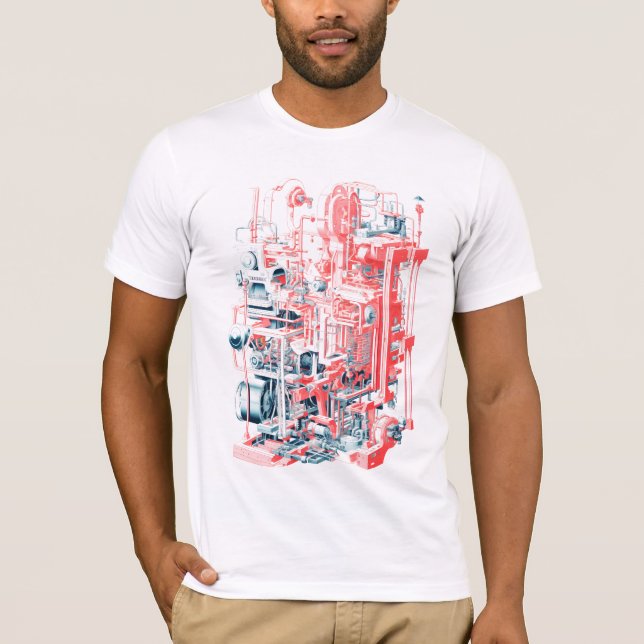 Camiseta Risograma de máquinas simples (Anverso)