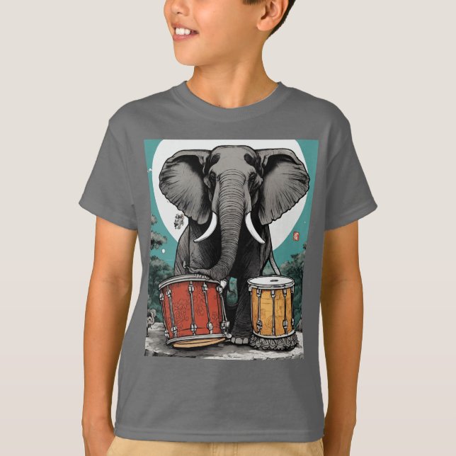 Camiseta Ritmo de Caos: El Elefante Redoblante (Anverso)
