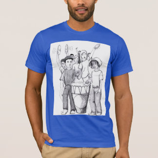 Camiseta Ritmo Tambor Bailando personas Ilustracion en esca