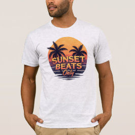 Camiseta Ritmos de Puesta de Sol Retro Solo Palmeras Vintag