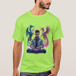Camiseta Ritmos místicos: diseño de fantasía futurista de D