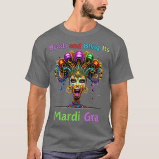Camiseta Ritmos retro de las cuentas de Mardi Gras Fusión C