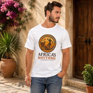 Camiseta Ritmos Tribales de África Elegante Danza de Tambor