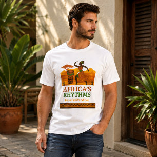 Camiseta Ritmos Tribales de África Elegante Danza de Tambor