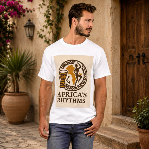 Camiseta Ritmos Tribales Elegantes de África Danza de Tambo