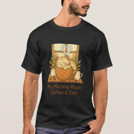 Camiseta Ritual de Buena Mañana: Café, Gatos y Vibraciones