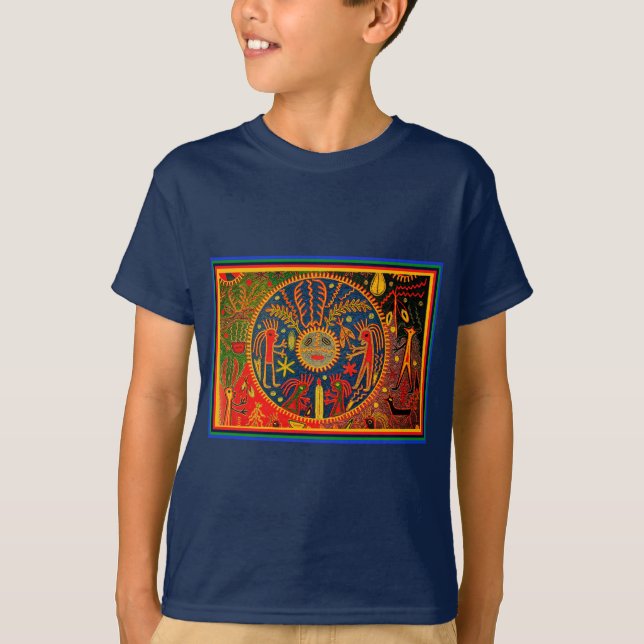 Camiseta Ritual de fertilidad de Huichol (Anverso)