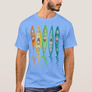Camiseta River Kayaking Lake Kayak Viaje en barco colorido 
