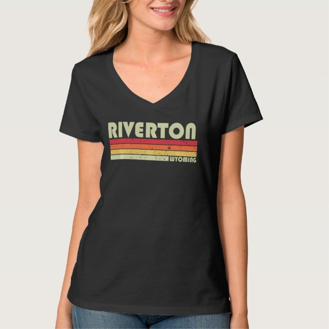 Camiseta RIVERTON POR QUÉ WYOMOMING Funny City Home Roots R (Anverso)