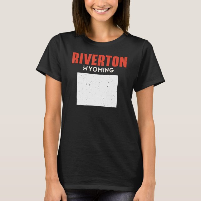 Camiseta Riverton Wyoming Estados Unidos de América Viajes  (Anverso)
