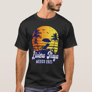 Camiseta Riviera Maya 2023 Mexico Sunset Beach Retro