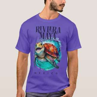 Camiseta Riviera Maya México Acuarela Feliz Turba de Mar