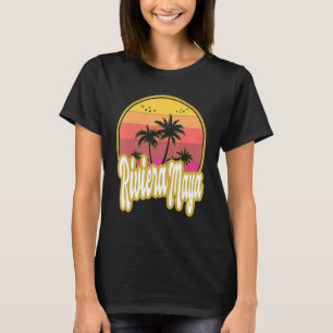 Camiseta Riviera Maya Mexico Beach Retro Sunset