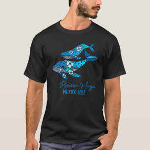 Camiseta Riviera Maya México Tema del retro ballena Familia