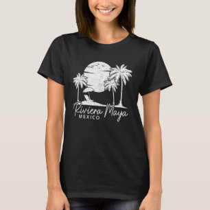 Camiseta Riviera Maya México Vintage Sunset Surfer Retro