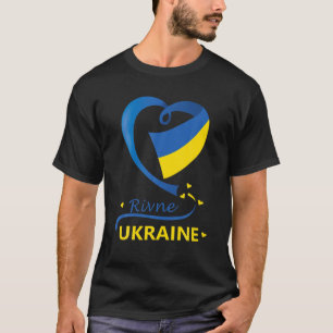 Camiseta Rivne Ukraine Bandera Nacional Emblema de Corazón