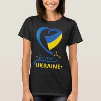 Camiseta Rivne Ukraine National Flag Heart Emblem Crest