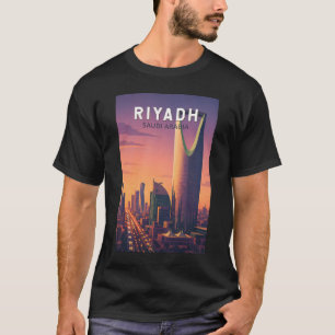 Camiseta Riyadh Arabia Saudita Ilustración Arte de Viaje Re