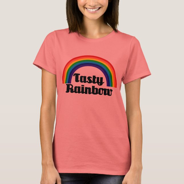 Camiseta Riyah-Li diseña el arco iris sabroso (Anverso)