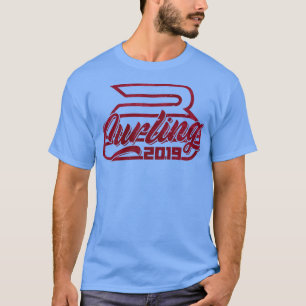 Camiseta rizado deporte de invierno riñón juego de hielo re