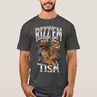 Camiseta Rizz Dragón Barbudo Autista Bootleg divertido
