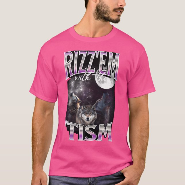 Camiseta Rizz Em Con El Bootleg Autista De Tism Wolves De L (Anverso)