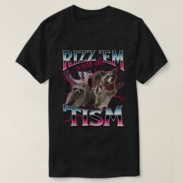 Camiseta Rizz Em Funny Raccoon Meme Design (Diseño del anverso)